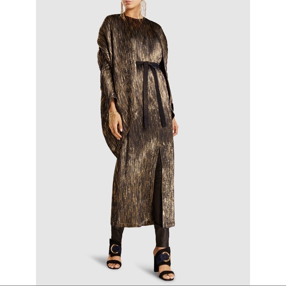 ZERO + MARIA CORNEJO Gold Metallic Martin Dress 16 - Picture 4 of 8